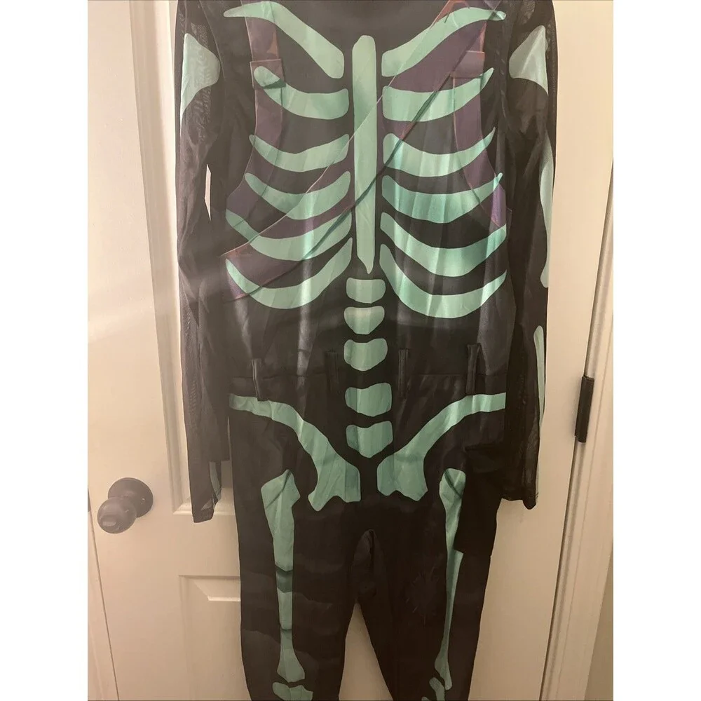 Fortnite Skull Trooper Kid 1-Piece Halloween Costume Jumpsuit Pick Your Size